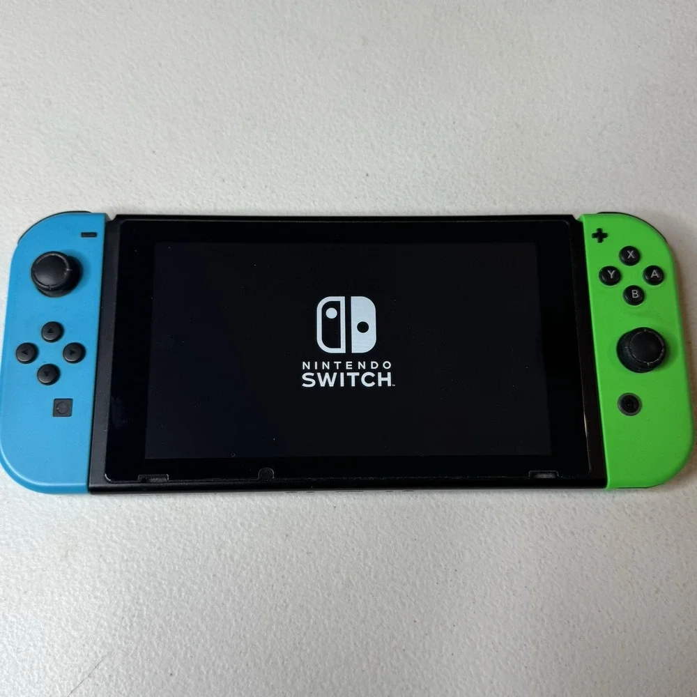 Nintendo Switch Console Bundle Neon Blue Red 6 Games Dock Case Joy-Con Grip Test